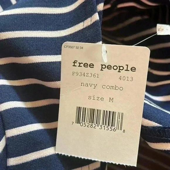 NWT Free People Nautical and Knotty Striped Skater Dress in Navy Combo medium - Picture 2 of 8